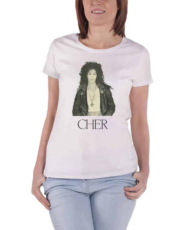 Cher Leather Jacket Skinny Fit T Shirt made by Paradiso Clothing