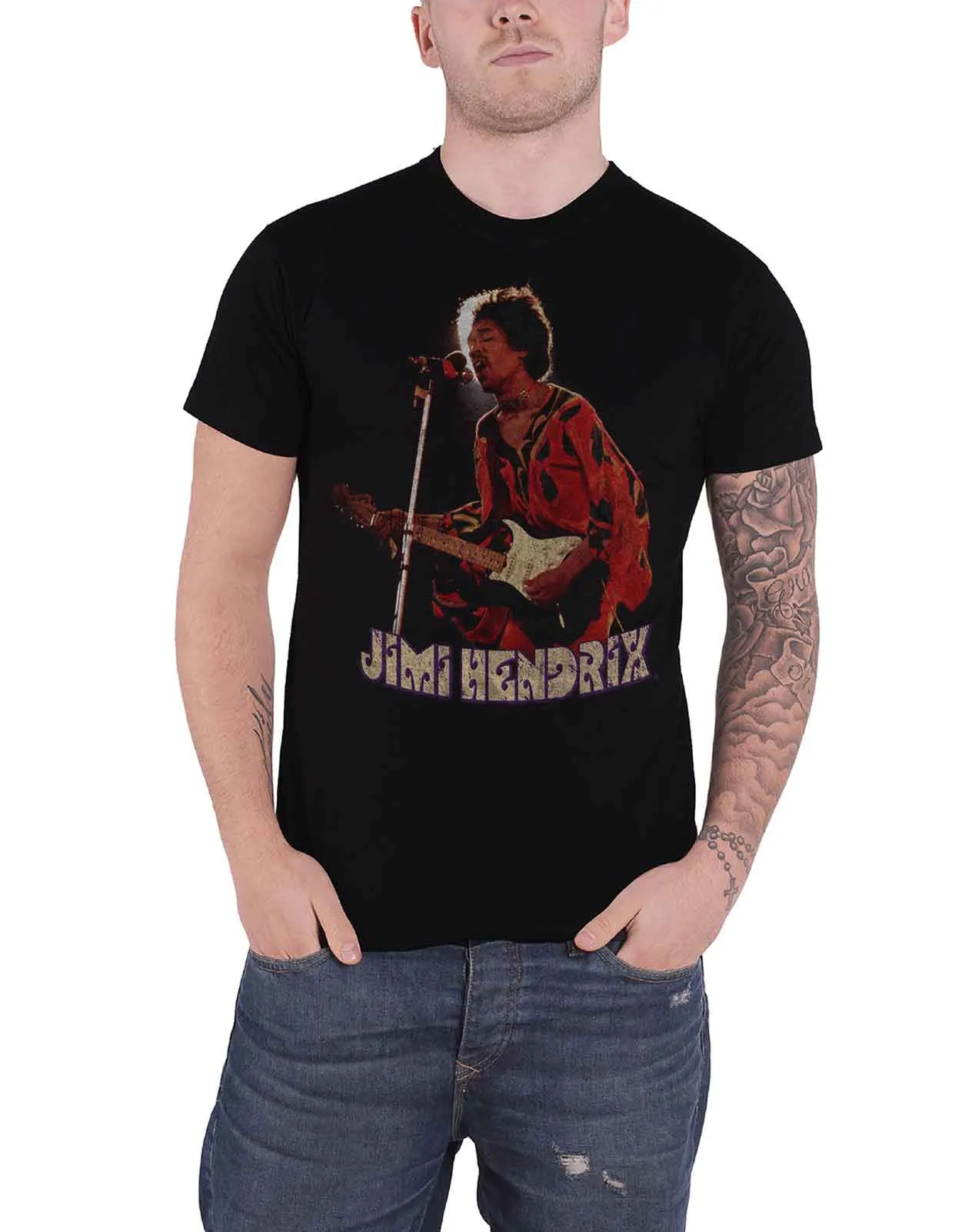 Jimi Hendrix Orange Kaftan T Shirt sold by Paradiso Clothing