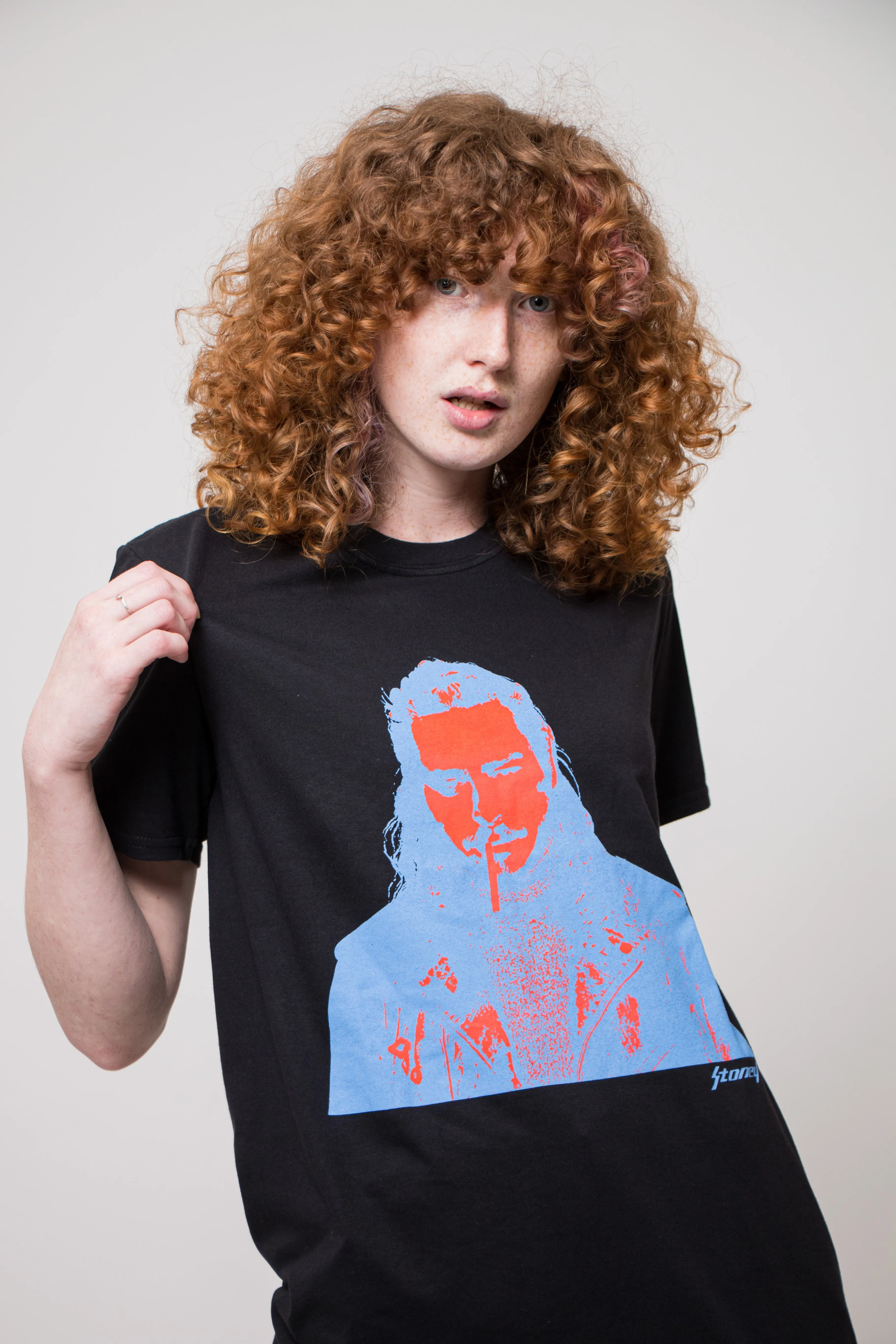 Post Malone Red and Blue Photo T Shirt sold by Paradiso Clothing
