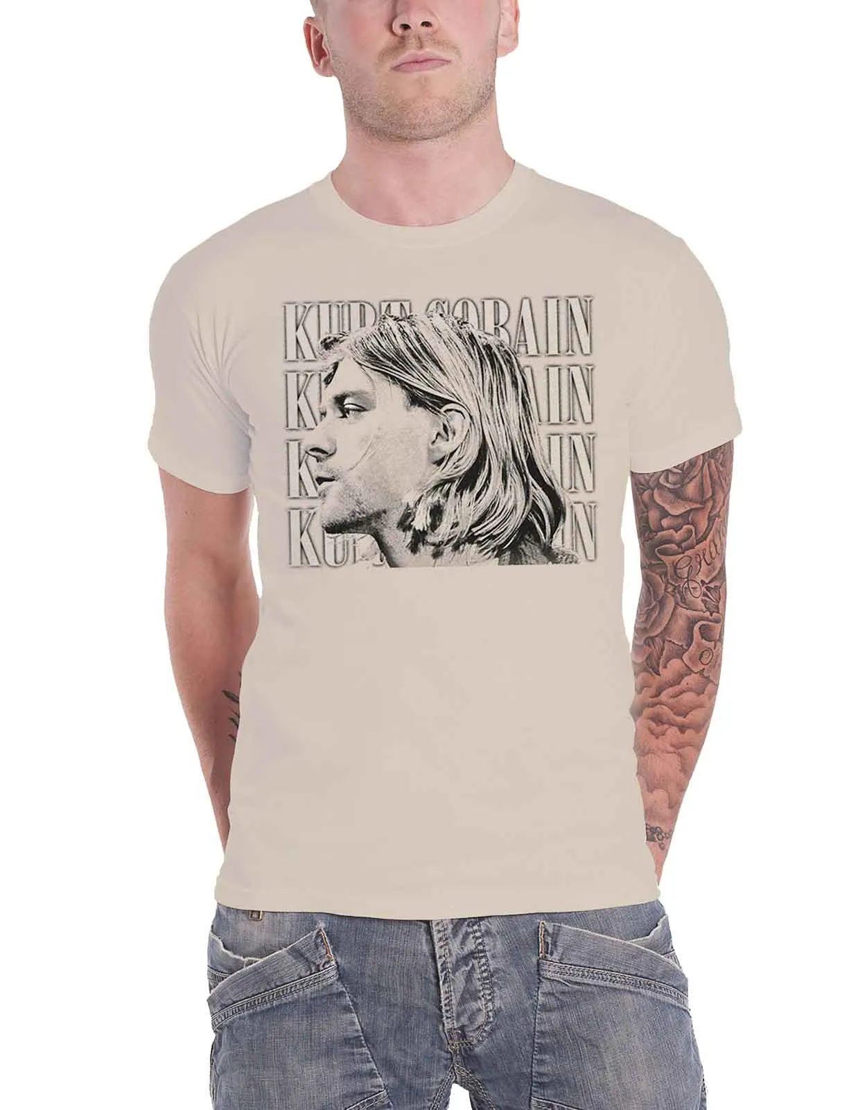 Kurt Cobain Contrast Portrait Profile T Shirt sold by Paradiso Clothing