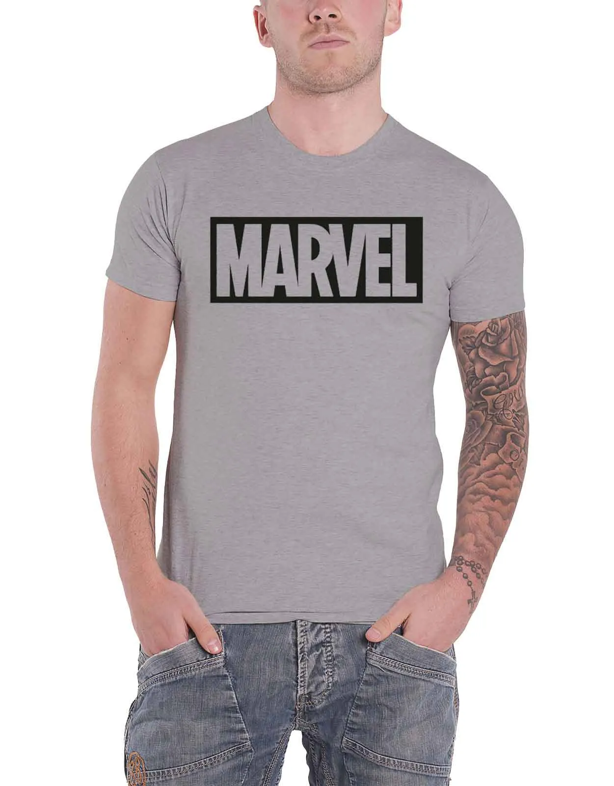 Classic Boxed Logo Marvel T Shirt sold by Paradiso Clothing