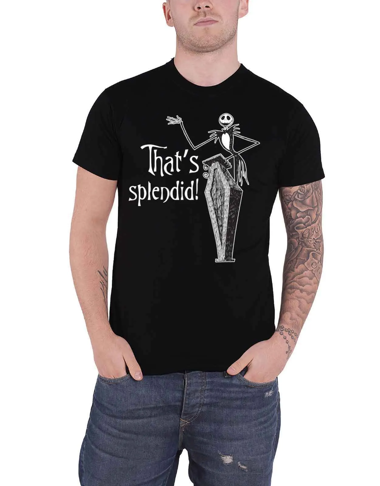 Nightmare Before Christmas T Shirt Splendid Official Disney Mens Black sold by Paradiso Clothing