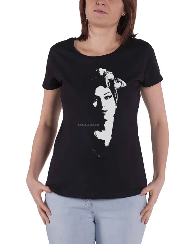 Amy Winehouse Scarf Portrait Skinny Fit T Shirt sold by Paradiso Clothing