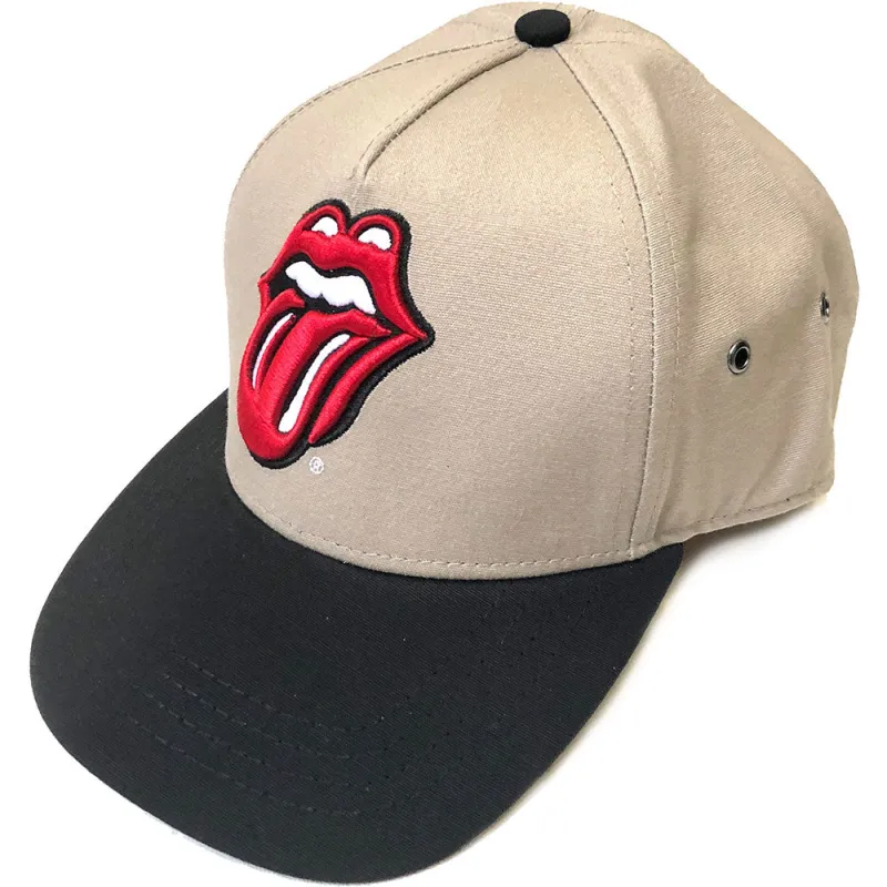 The Rolling Stones Classic Tongue Band Logo Sand Snapback made by the Rolling Stones