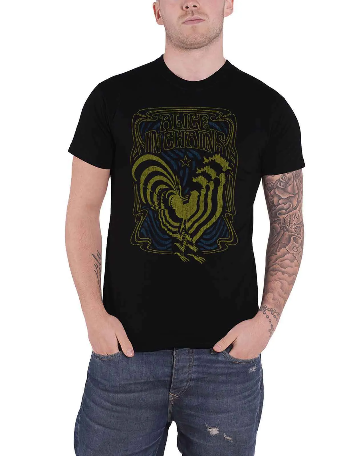 Alice in Chains Psychedelic Rooster T Shirt sold by Paradiso Clothing