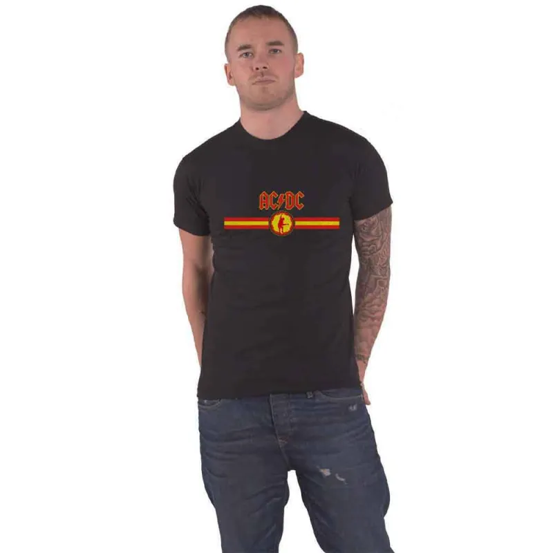AC/DC Band Logo and Stripe T Shirt sold by Paradiso Clothing
