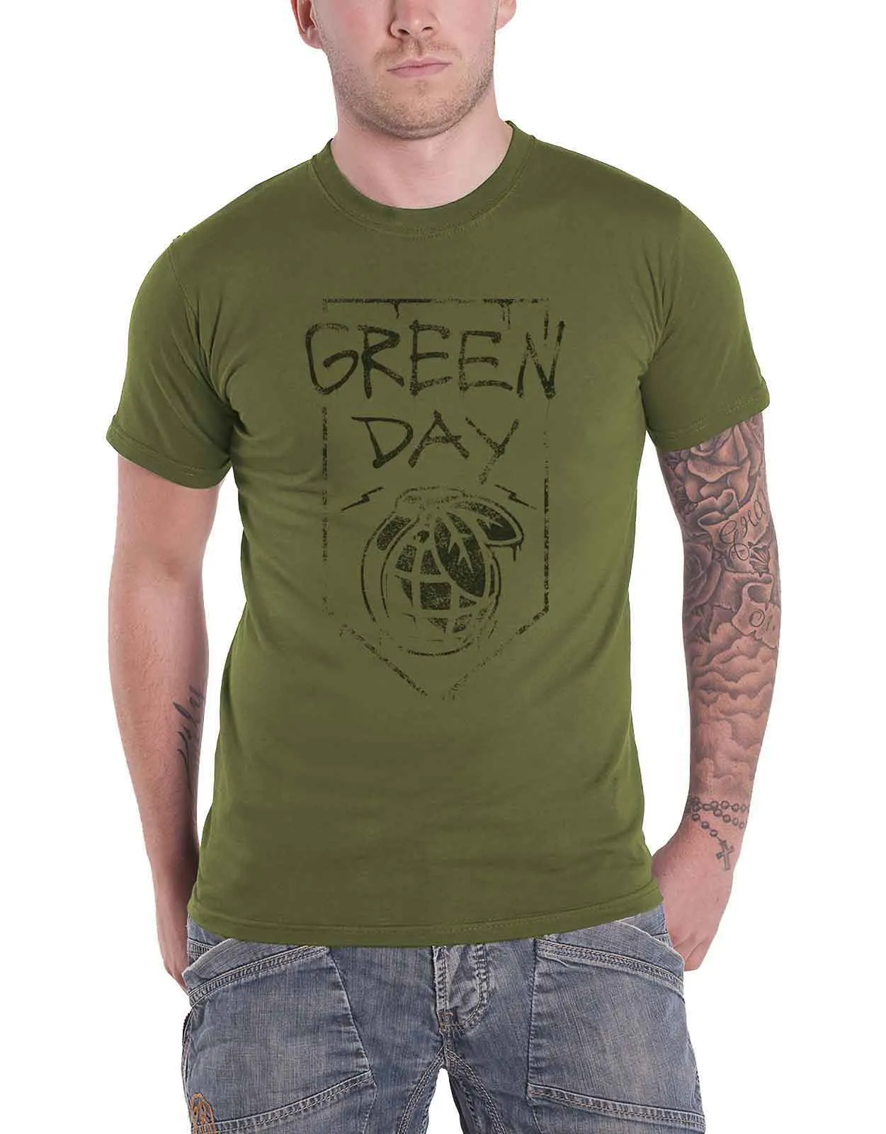 Green Day American Idiot Grenade T Shirt sold by Paradiso Clothing