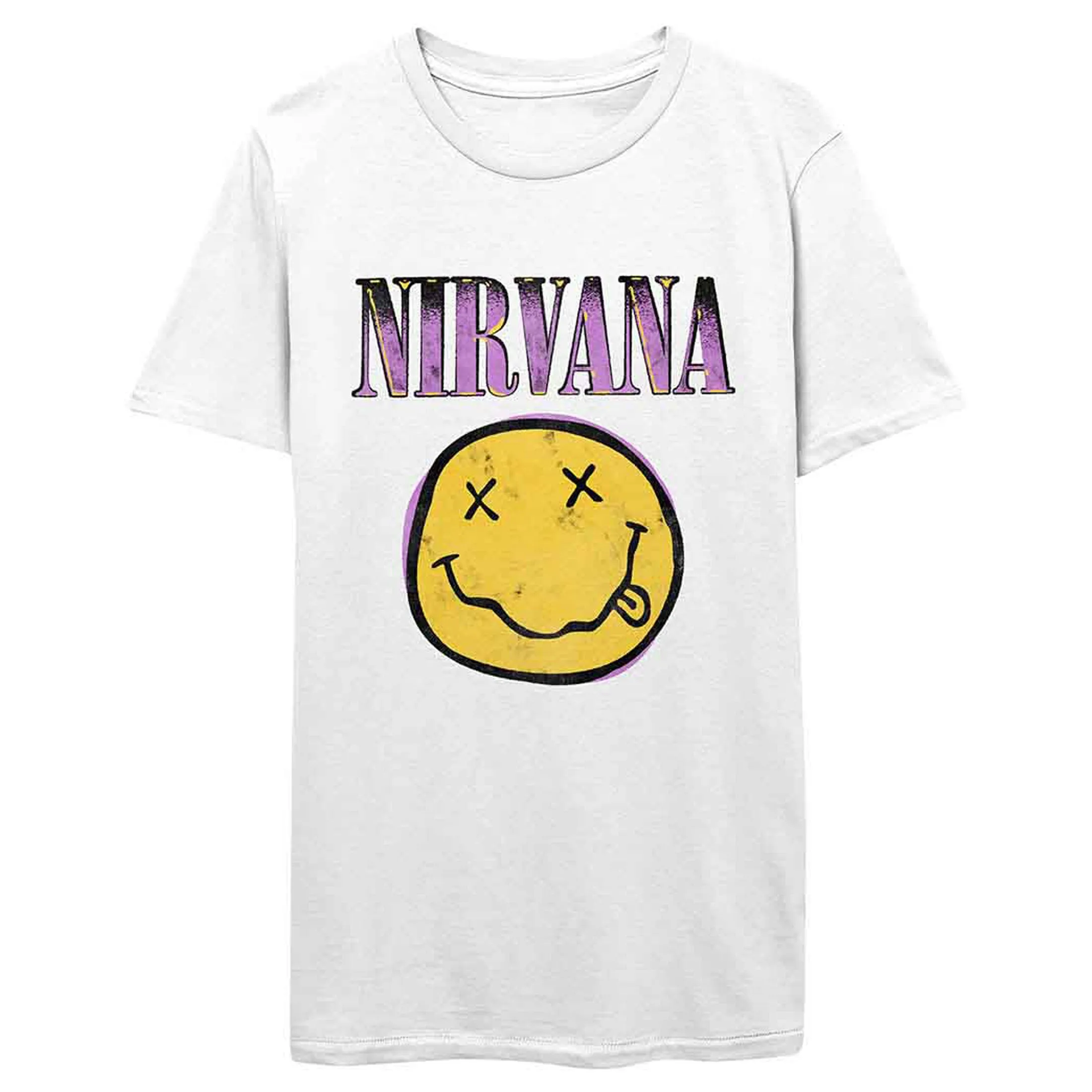 Nirvana Pink Grunge Smile Skinny T Shirt sold by Paradiso Clothing