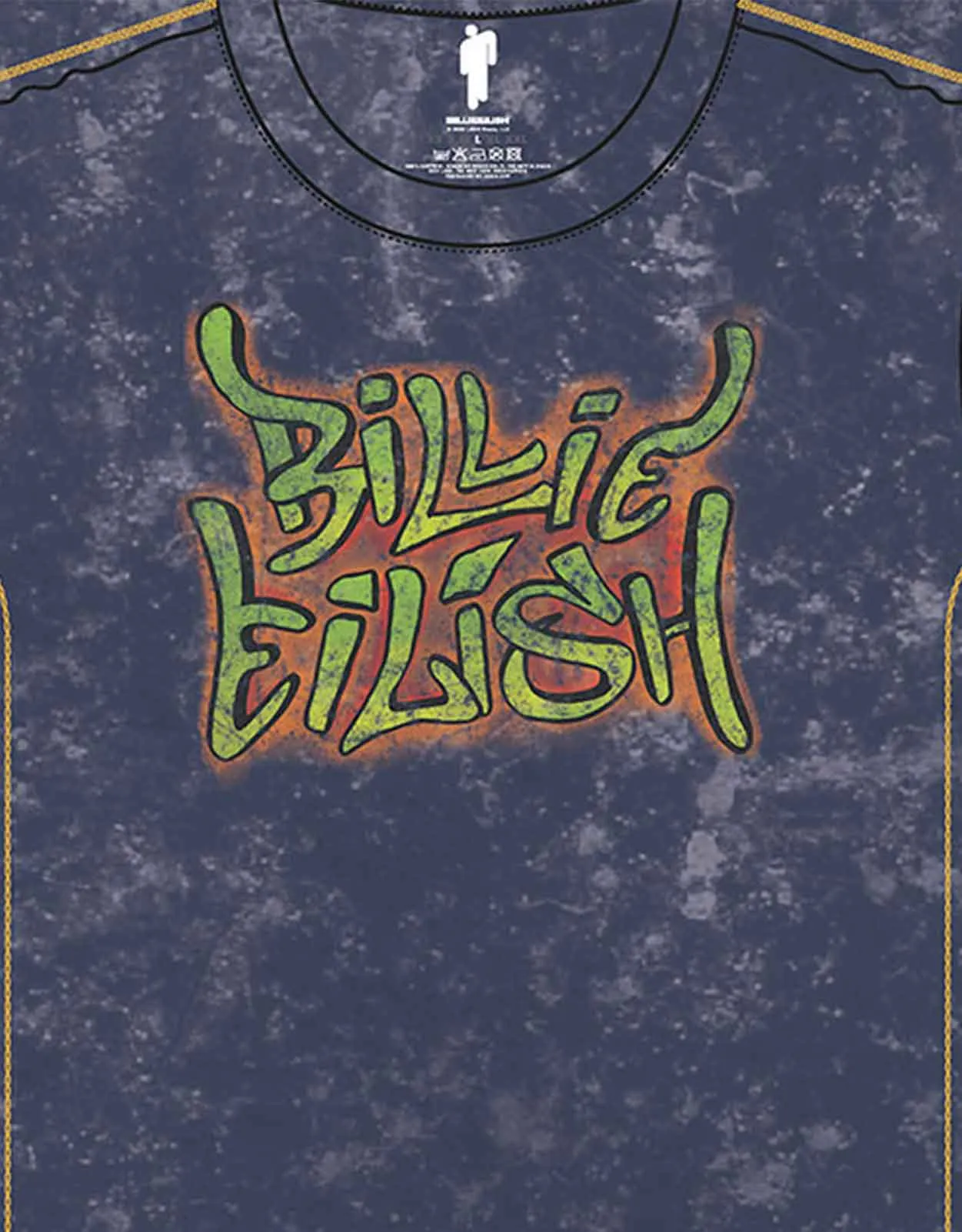 Billie Eilish Graffiti Snow Wash T Shirt sold by Paradiso Clothing product image thumbnail 2