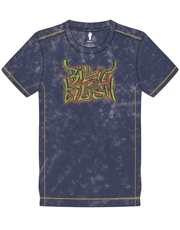 Billie Eilish Graffiti Snow Wash T Shirt made by Paradiso Clothing