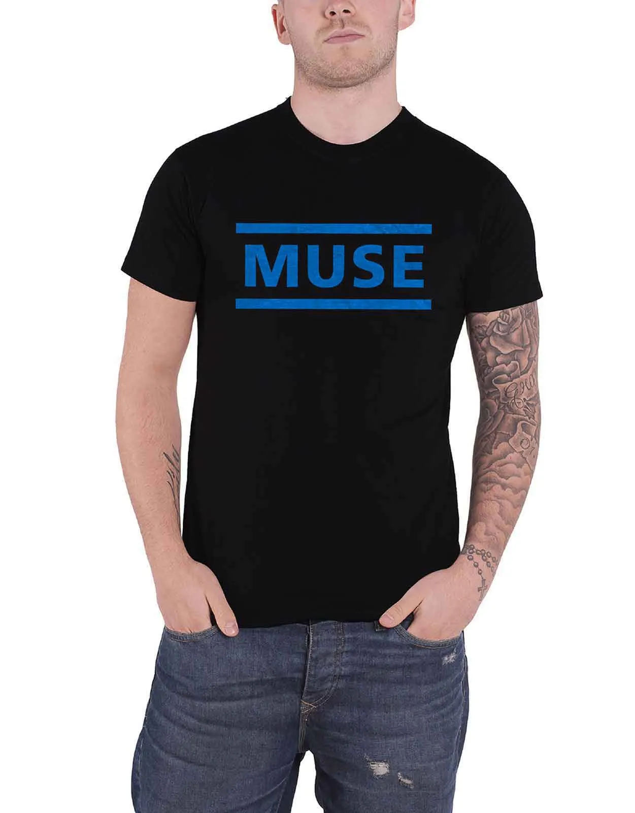 Muse Dark Blue Band Logo T Shirt sold by Paradiso Clothing