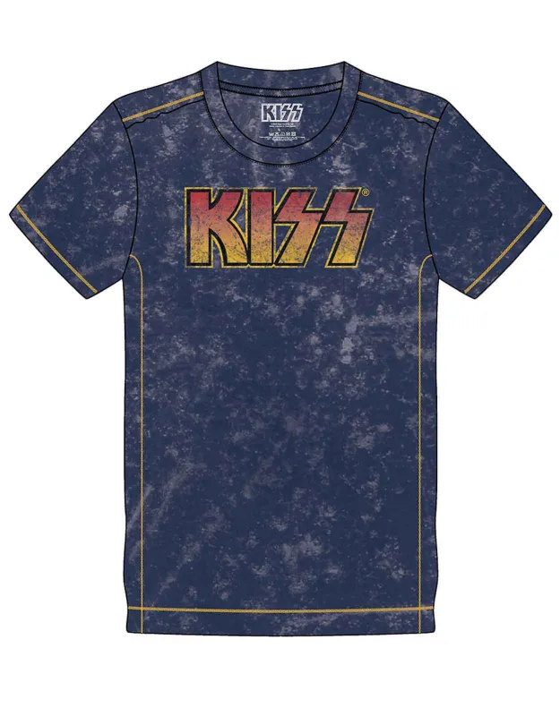 Kiss Classic Band Logo Snow Wash T Shirt sold by Paradiso Clothing