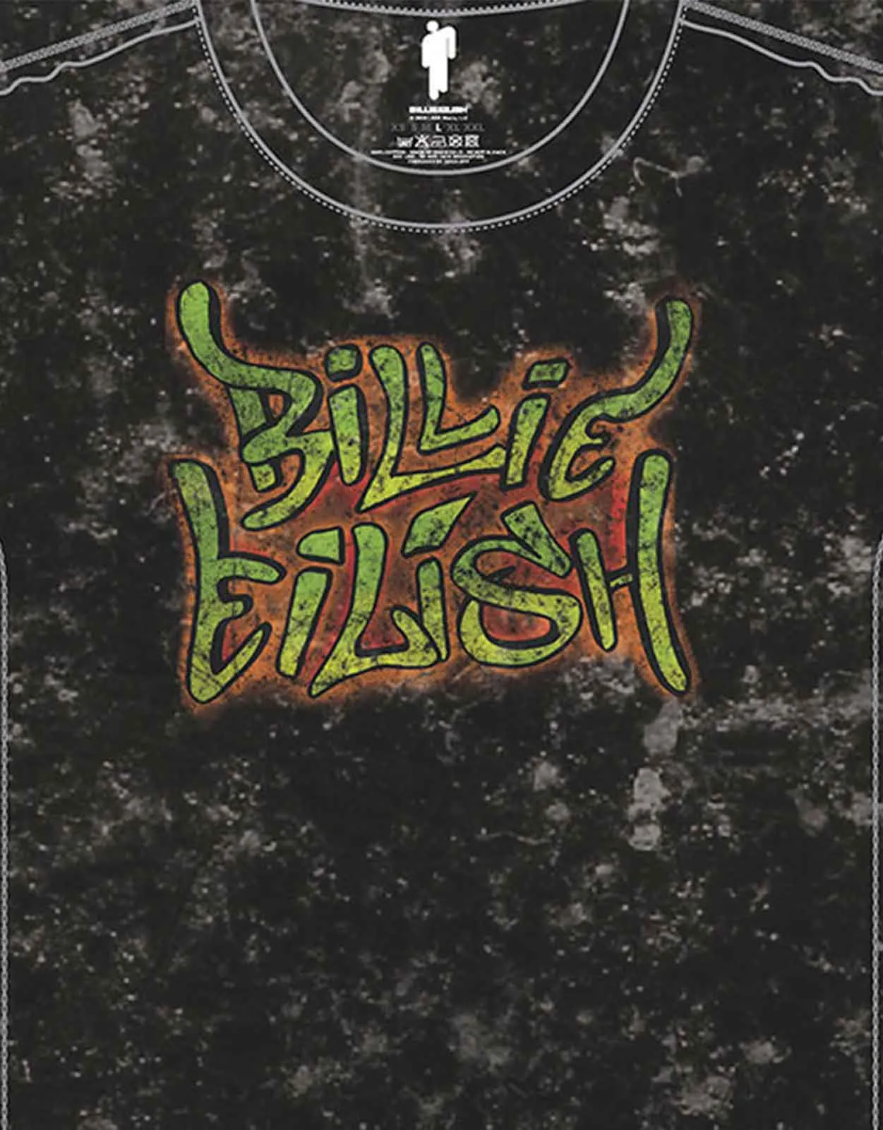Billie Eilish Graffiti Snow Wash T Shirt sold by Paradiso Clothing product image thumbnail 2