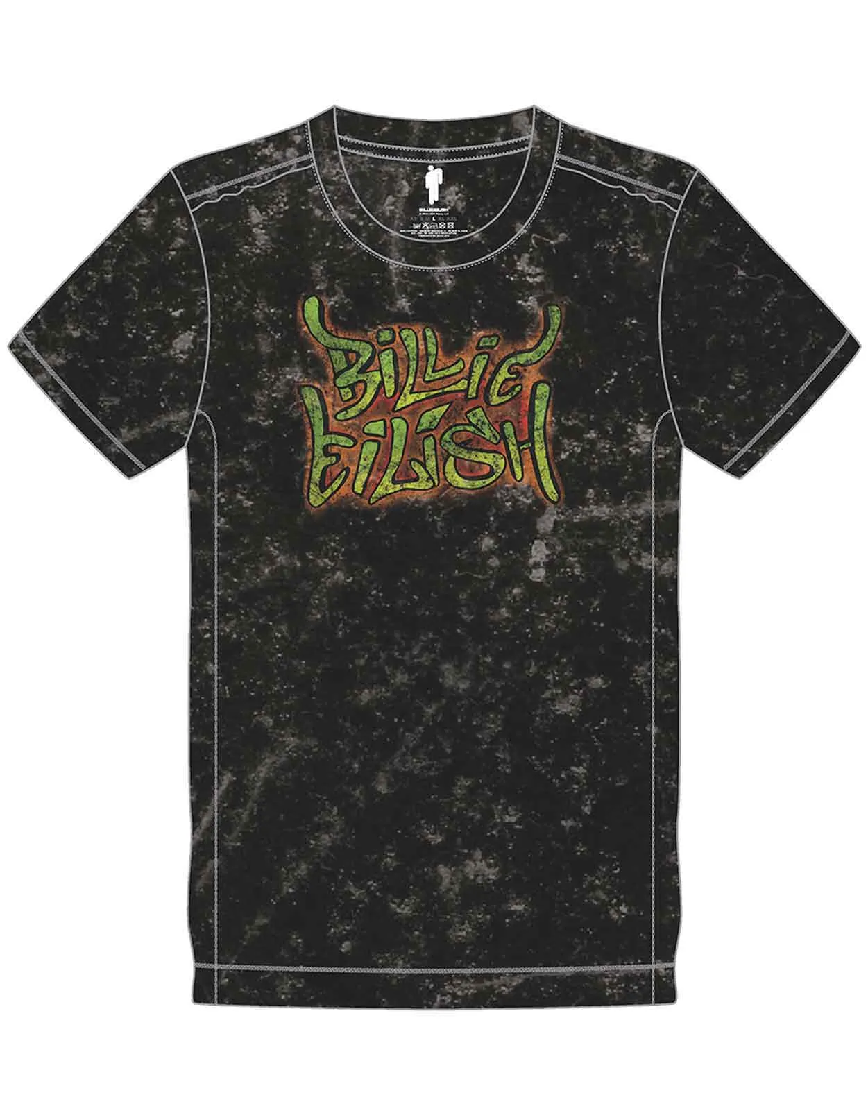 Billie Eilish Graffiti Snow Wash T Shirt sold by Paradiso Clothing