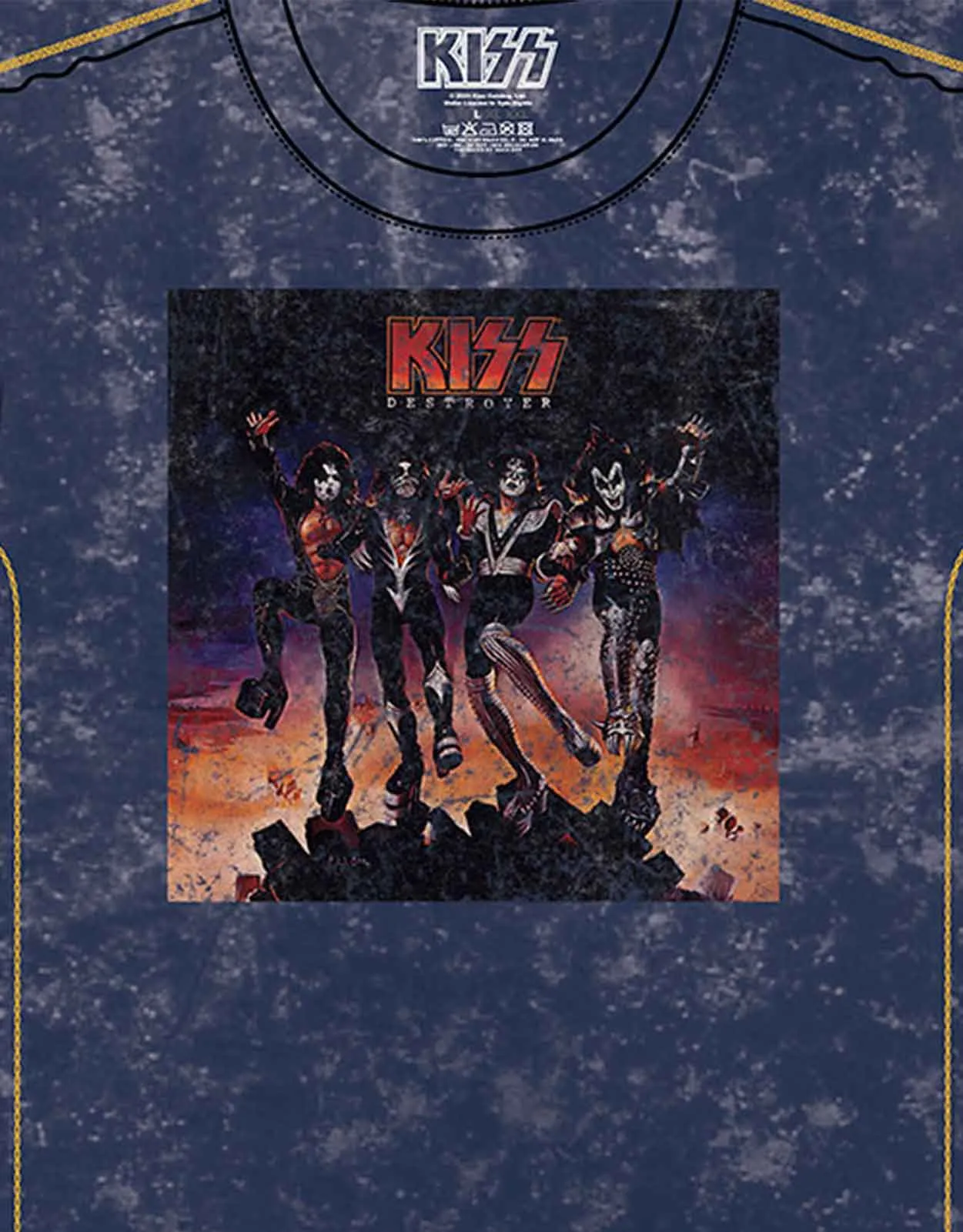 Kiss Destroyer Snow Wash T Shirt sold by Paradiso Clothing product image thumbnail 2