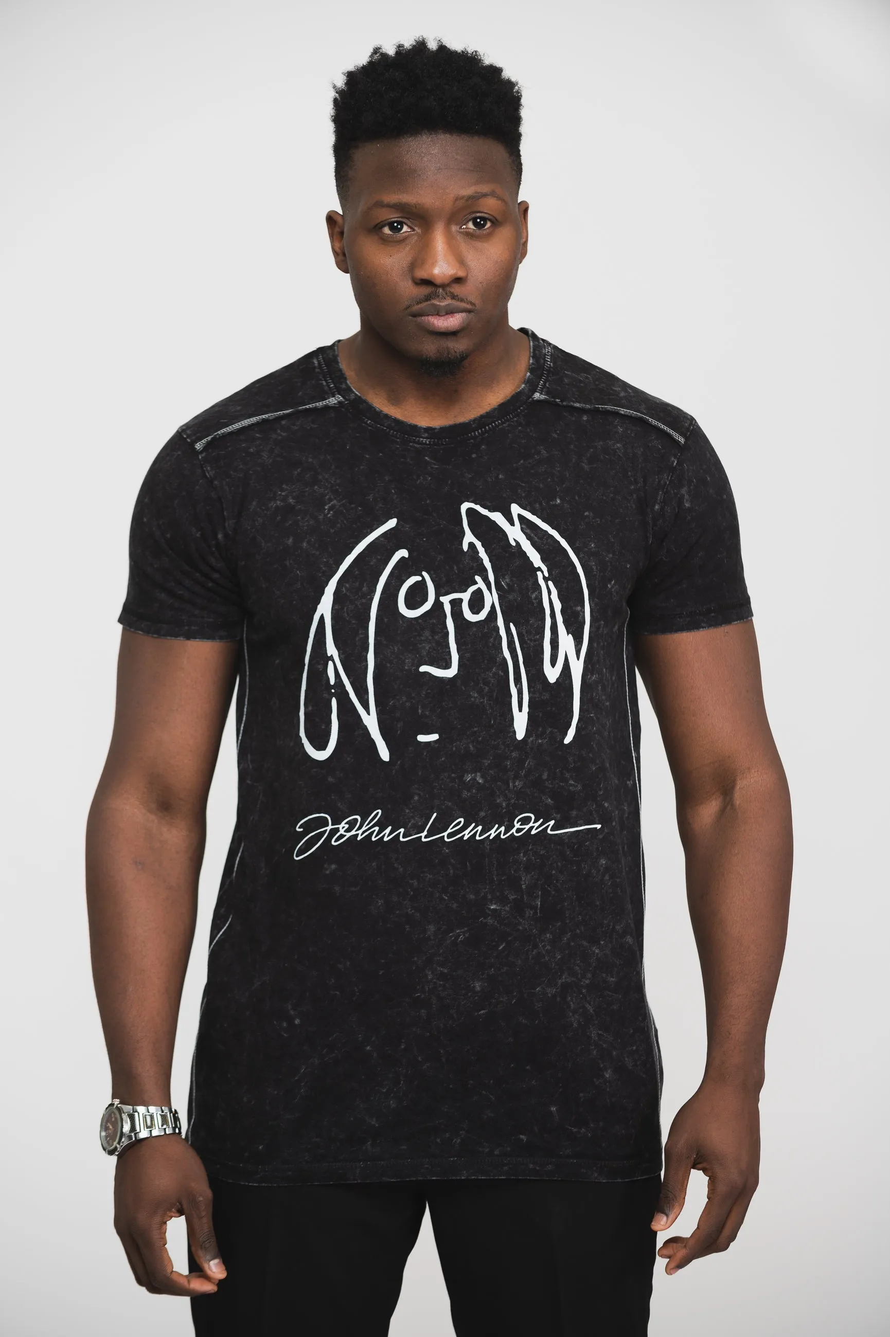 John Lennon Portrait Snow Wash T Shirt sold by Paradiso Clothing