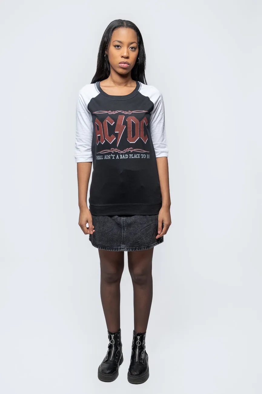 AC/DC Hell Aint A Bad Place Raglan 3/4 Sleeve T Shirt sold by Paradiso Clothing product image thumbnail 2