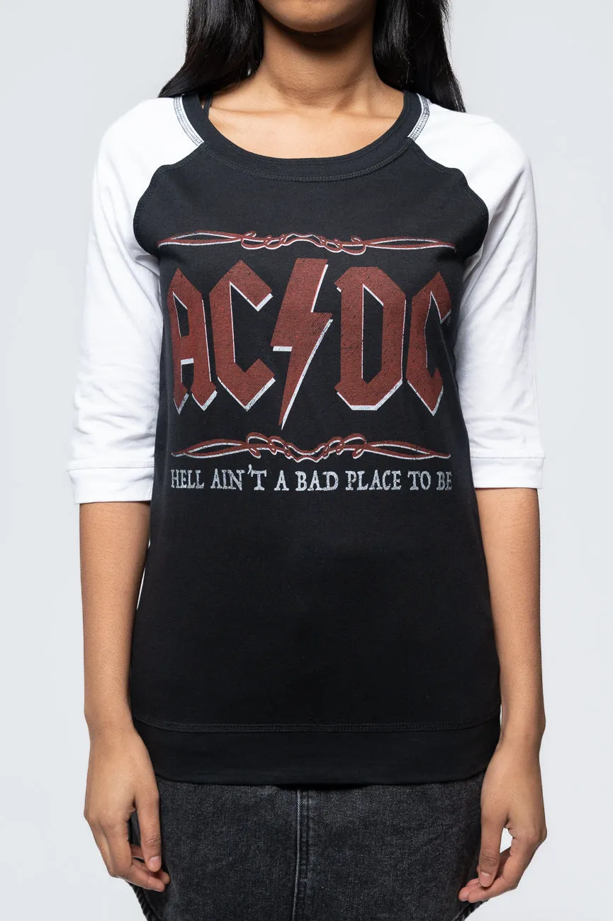 AC/DC Hell Aint A Bad Place Raglan 3/4 Sleeve T Shirt sold by Paradiso Clothing product image thumbnail 3