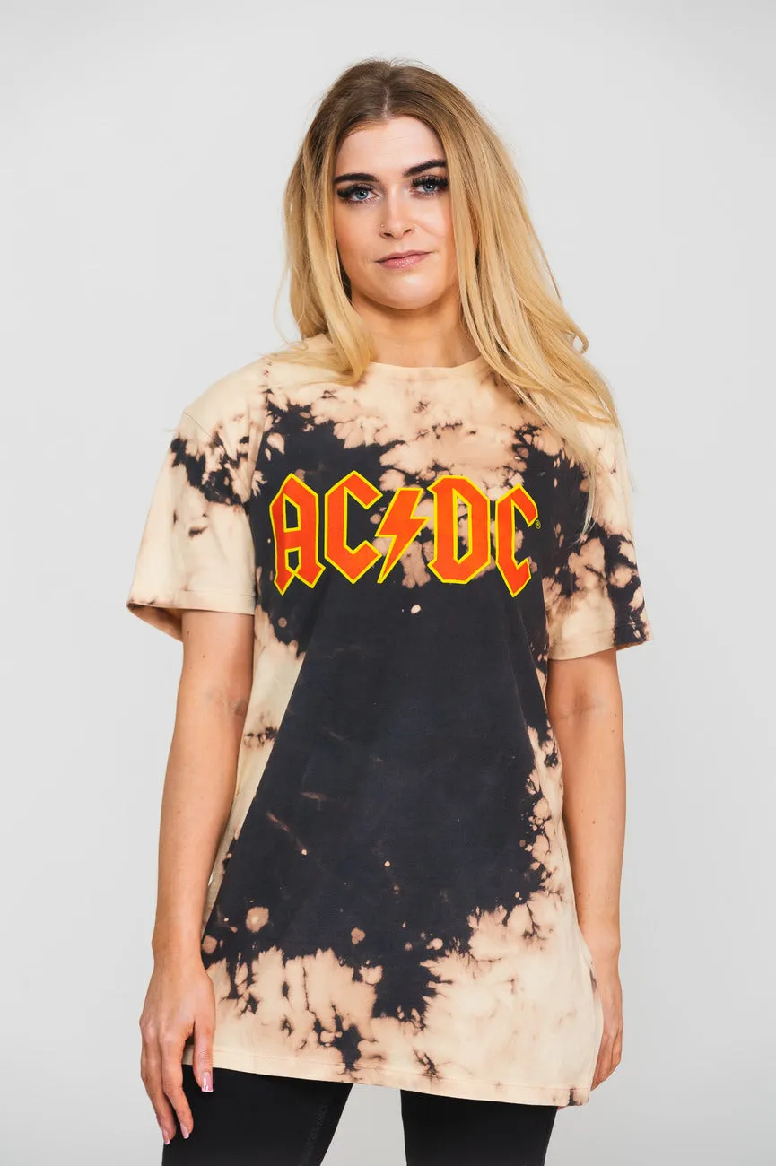AC/DC Classic Band Logo Dip Dye T Shirt sold by Paradiso Clothing