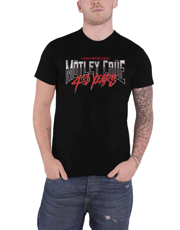 Motley Crue 40 Years Back Print T Shirt sold by Paradiso Clothing