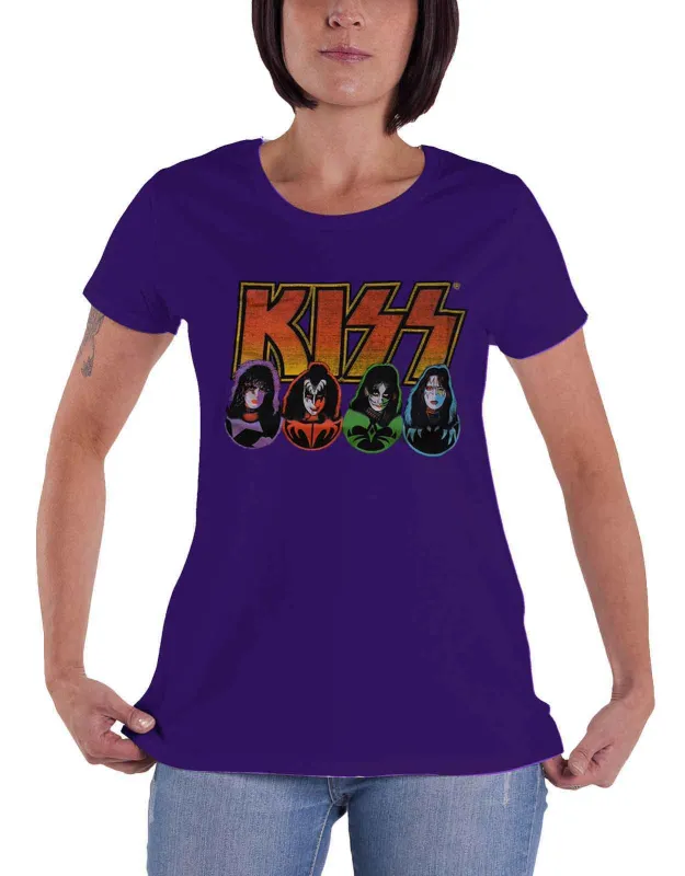 KISS Faces and Icons Skinny Fit T Shirt sold by Paradiso Clothing