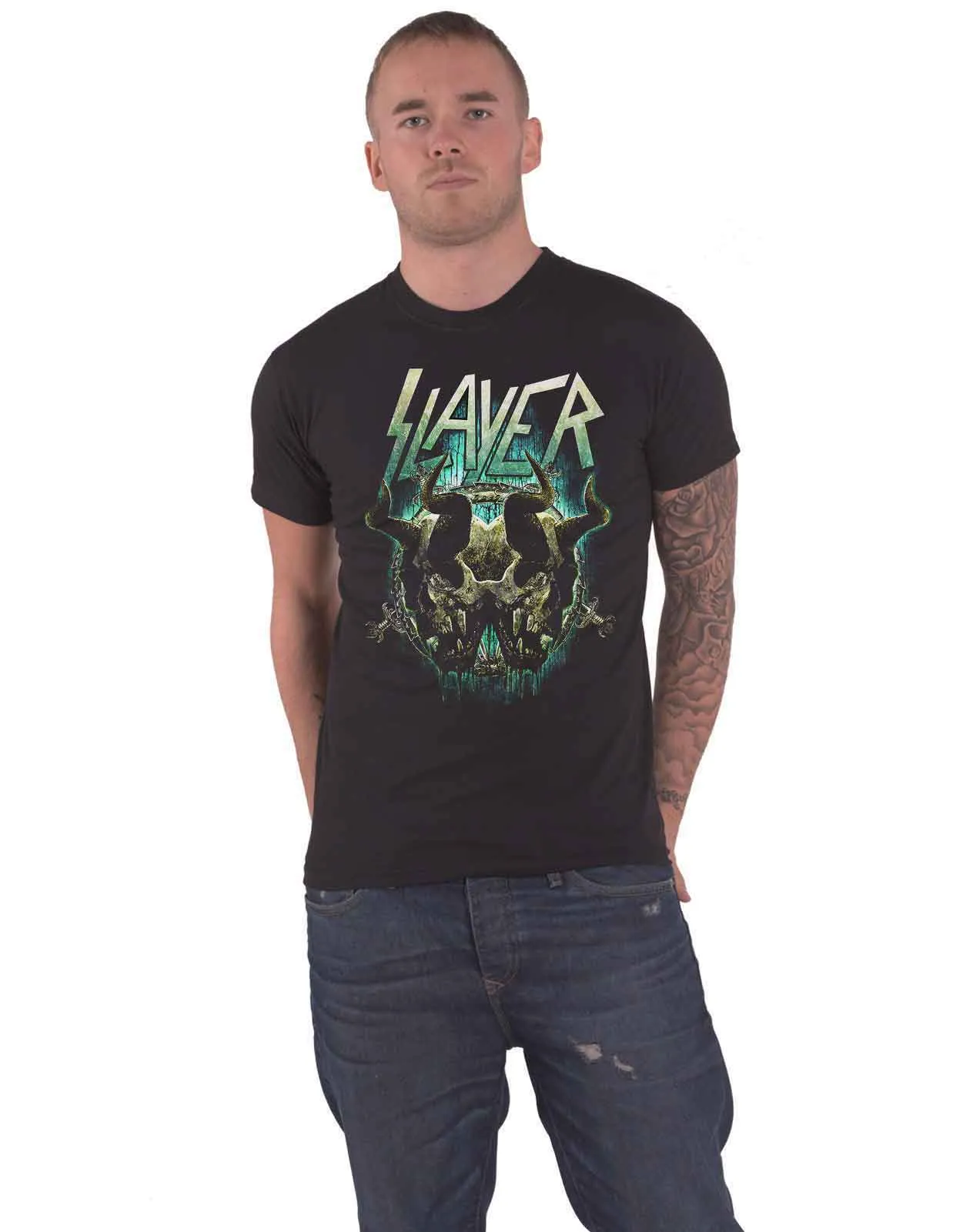 Slayer Daemonic Twin T Shirt sold by Paradiso Clothing