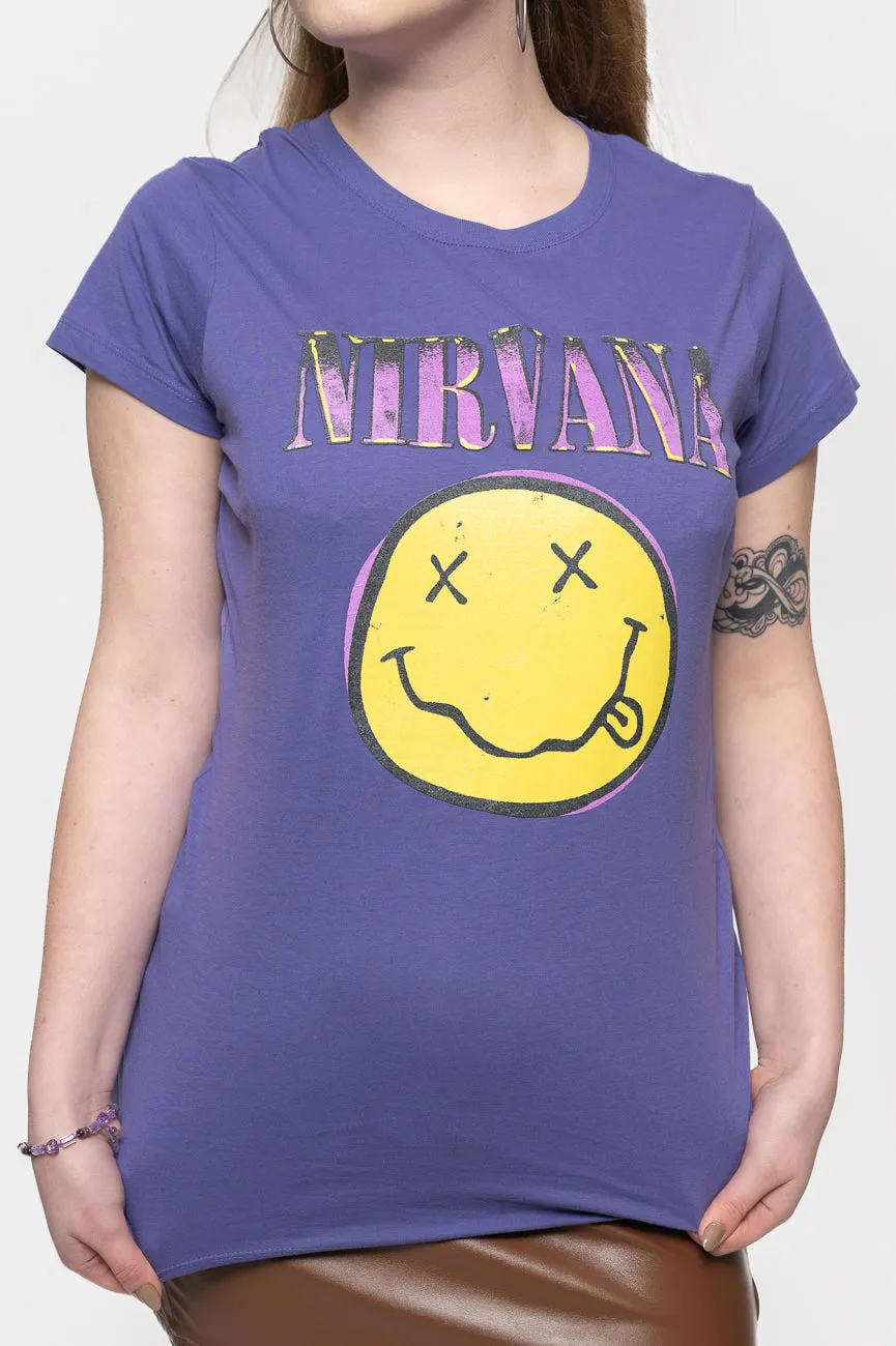 Nirvana Pink Grunge Smile Skinny T Shirt sold by Paradiso Clothing product image thumbnail 3
