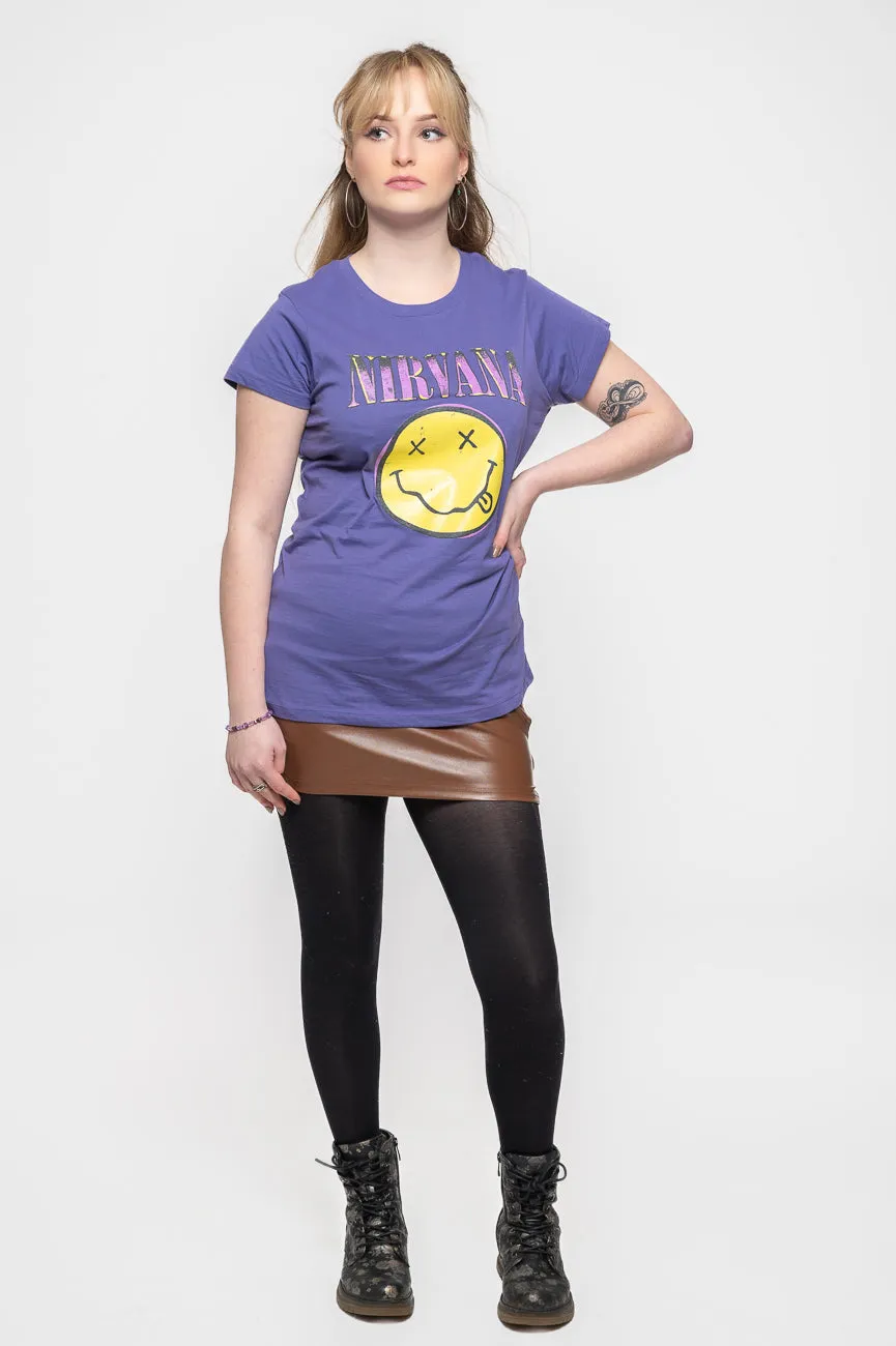 Nirvana Pink Grunge Smile Skinny T Shirt sold by Paradiso Clothing product image thumbnail 2