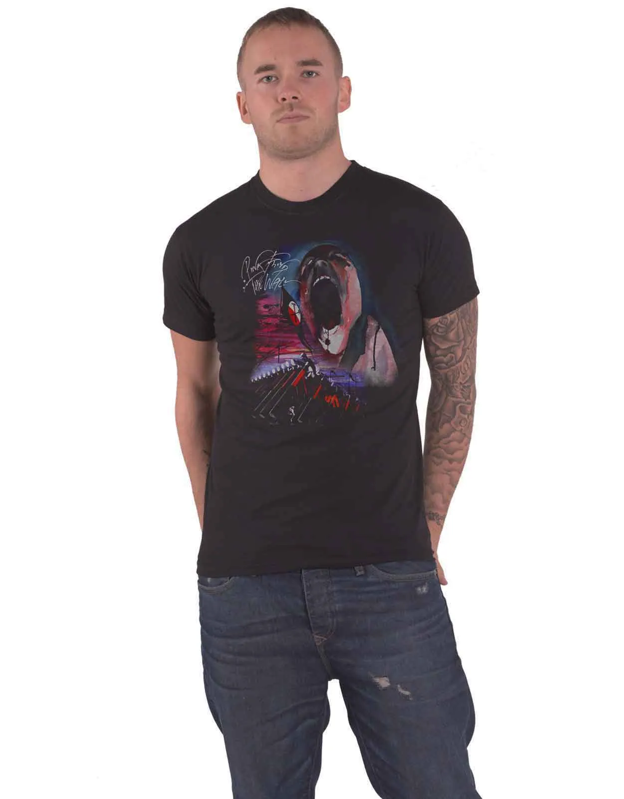 Pink Floyd The Wall Scream and Hammers T Shirt sold by Paradiso Clothing
