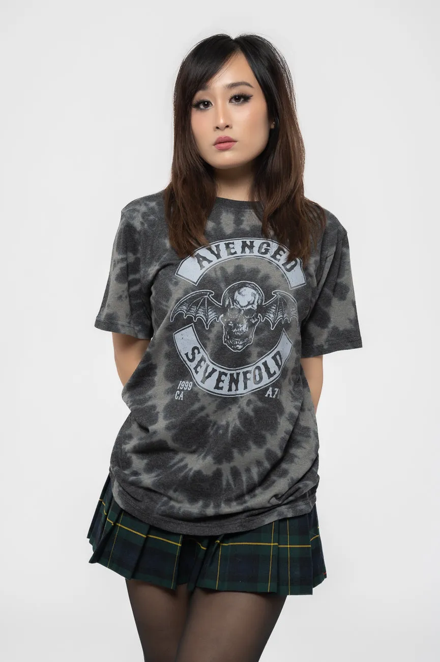 Avenged Sevenfold Deathbat Crest Dip Dye T Shirt sold by Paradiso Clothing