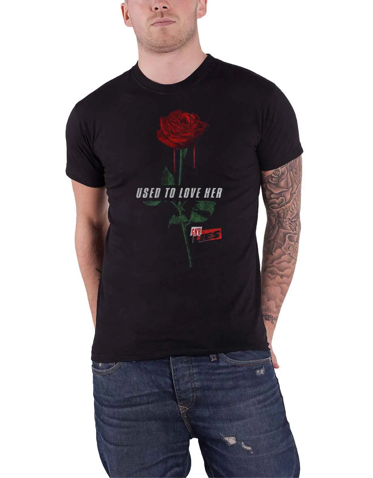 Guns N Roses Used To Love Her Rose T Shirt sold by Paradiso Clothing