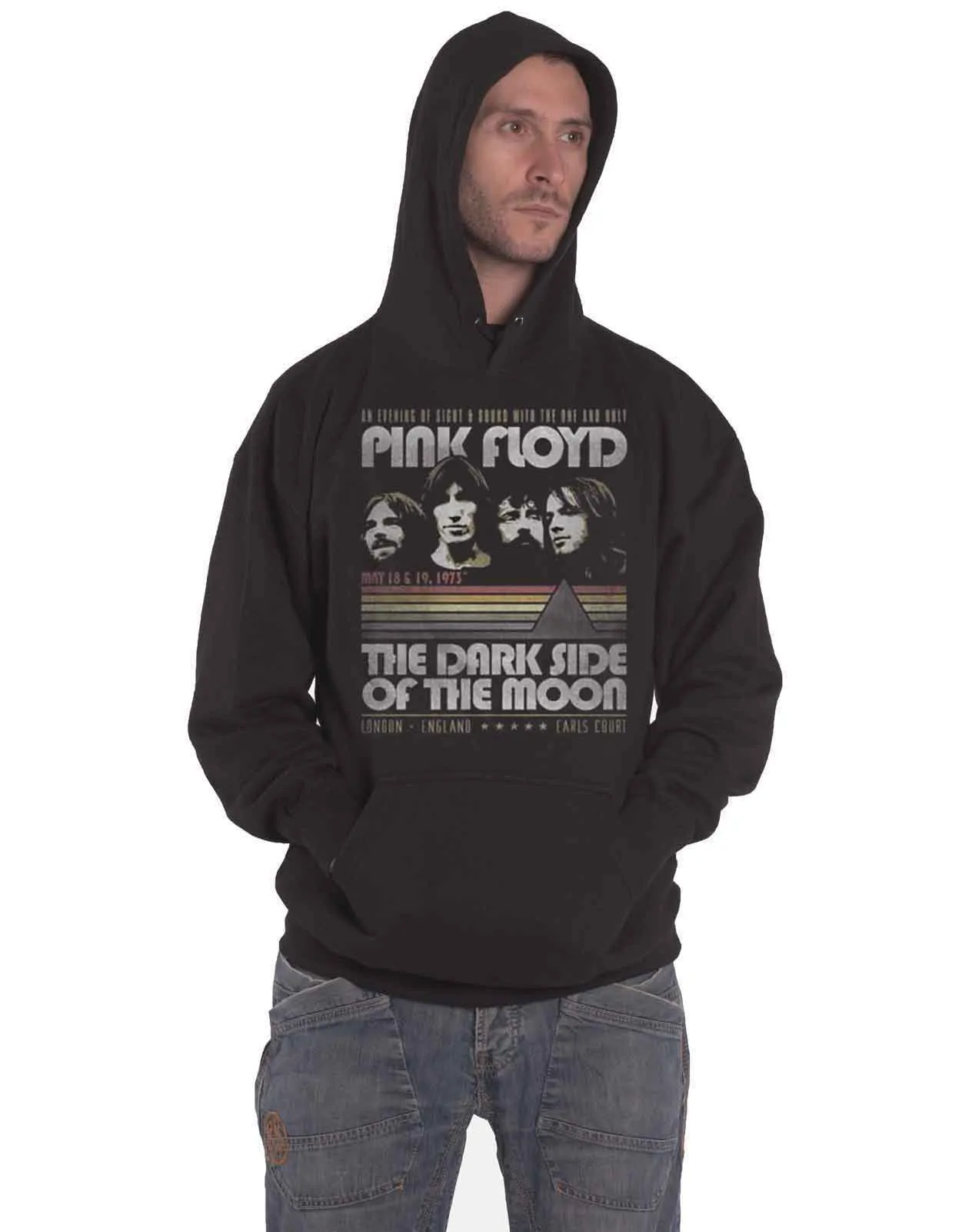 Pink Floyd Dark Side of the Moon Retro Stripes Hoodie sold by Paradiso Clothing