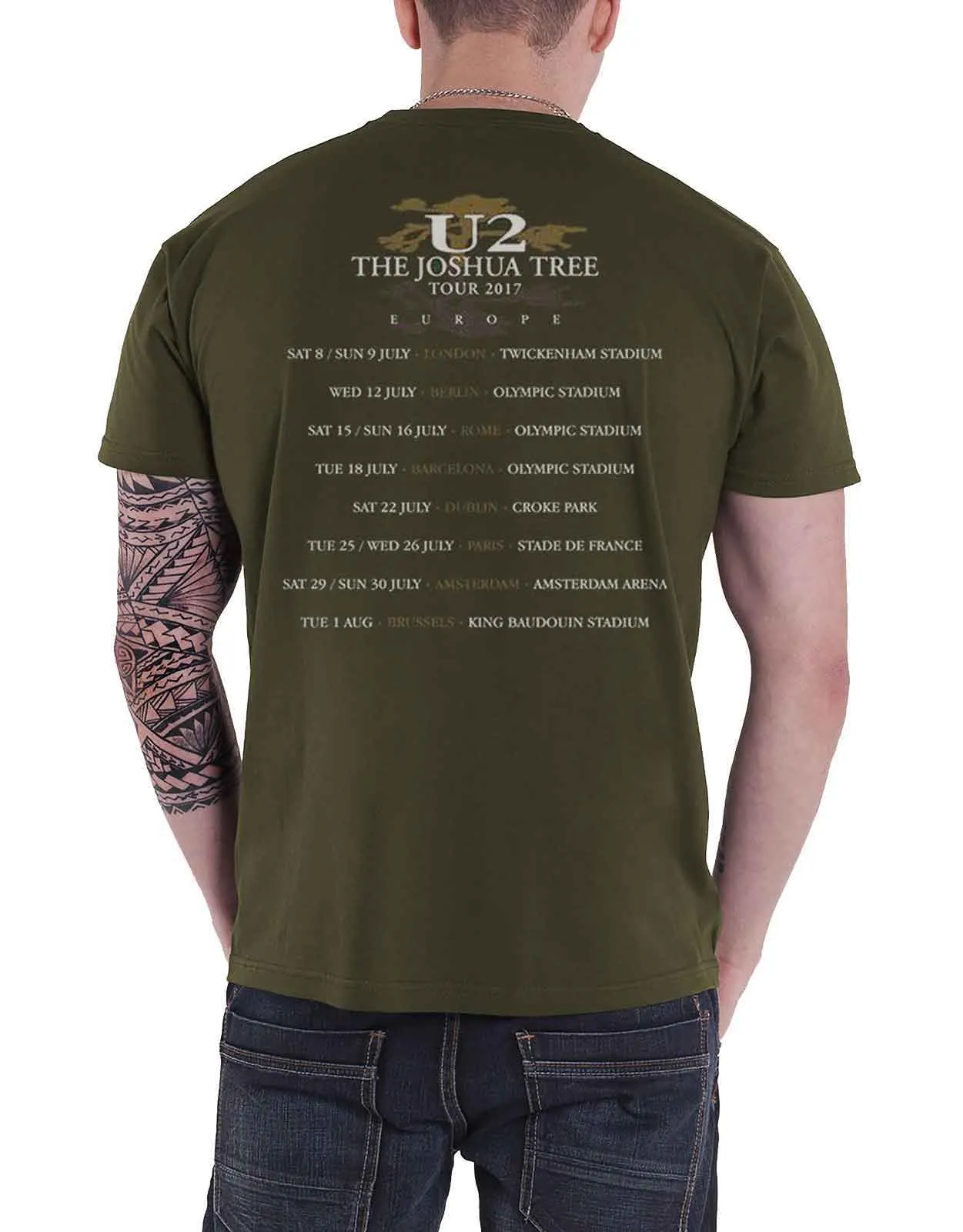 U2 Joshua Tree 2017 European Tour T Shirt sold by Paradiso Clothing product image thumbnail 2