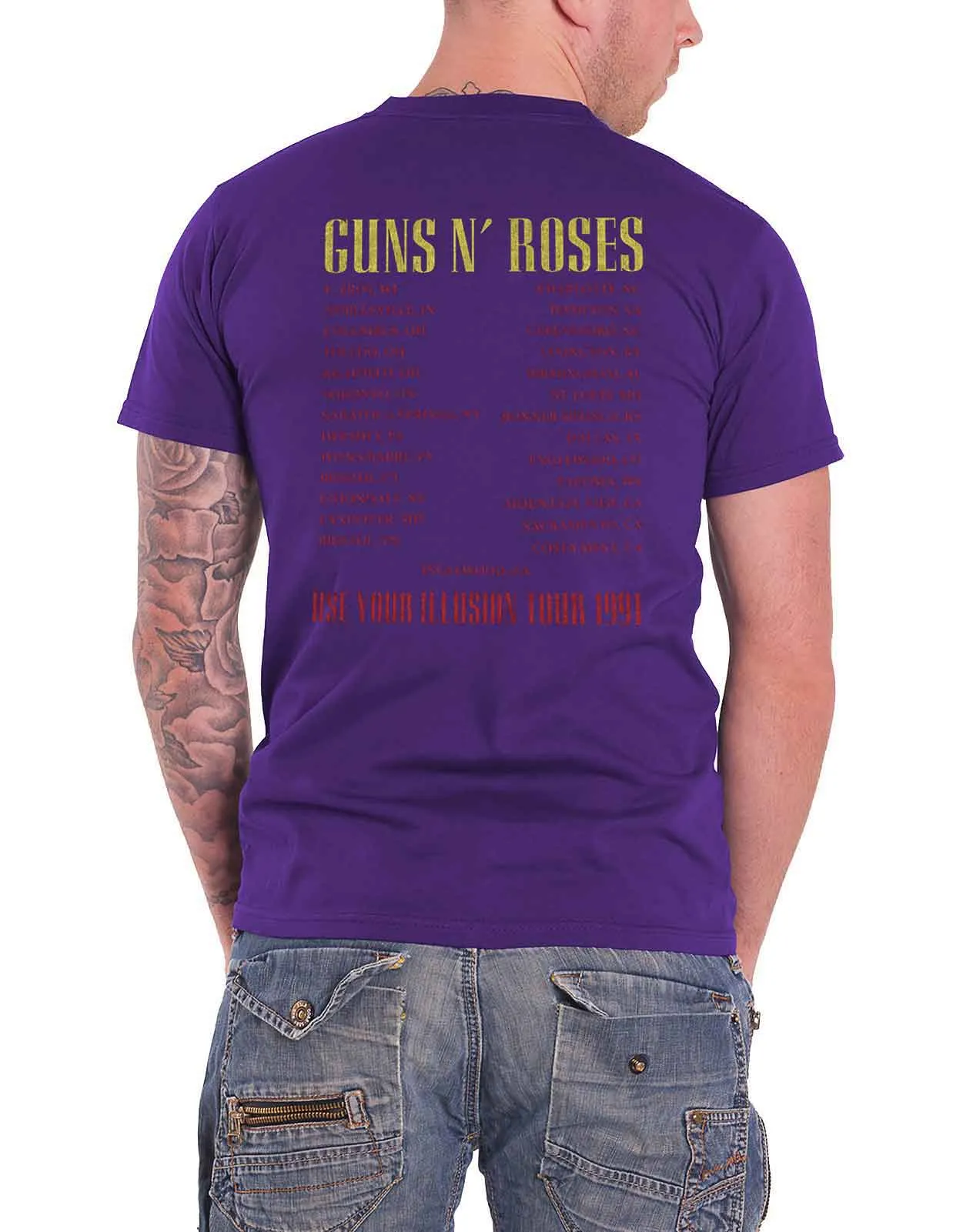 Guns N Roses Skull Circle T Shirt sold by Paradiso Clothing product image thumbnail 2