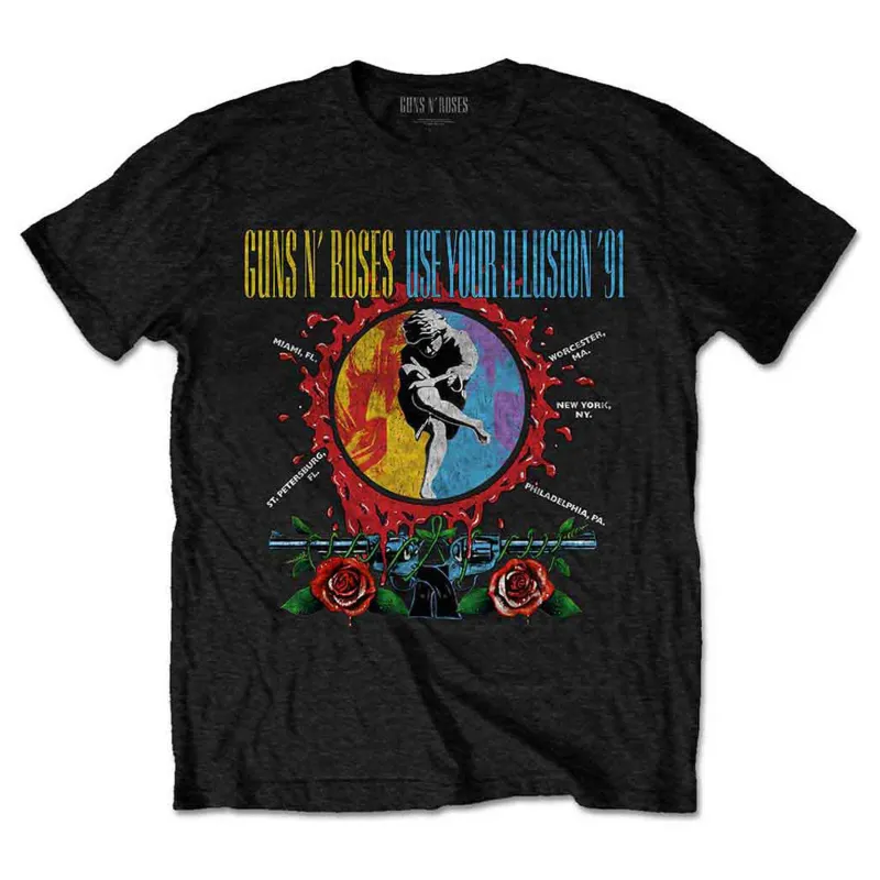Guns N Roses Use Your Illusion Circle T Shirt sold by Paradiso Clothing