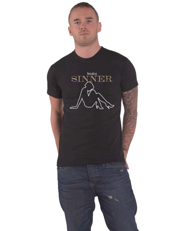 Judas Priest Sin After Sin Sinner Slogan Lady T Shirt made by Paradiso Clothing