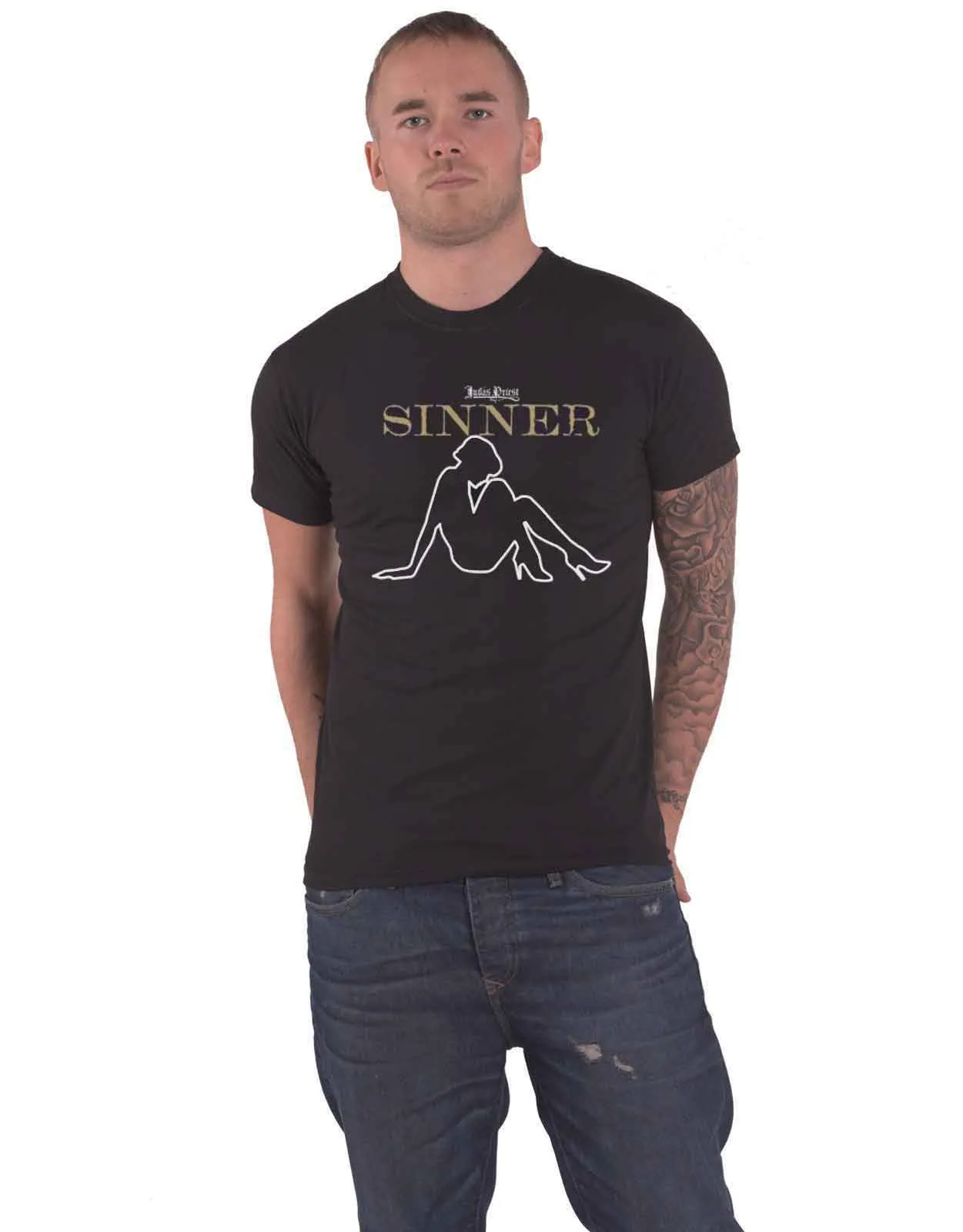 Judas Priest Sin After Sin Sinner Slogan Lady T Shirt sold by Paradiso Clothing
