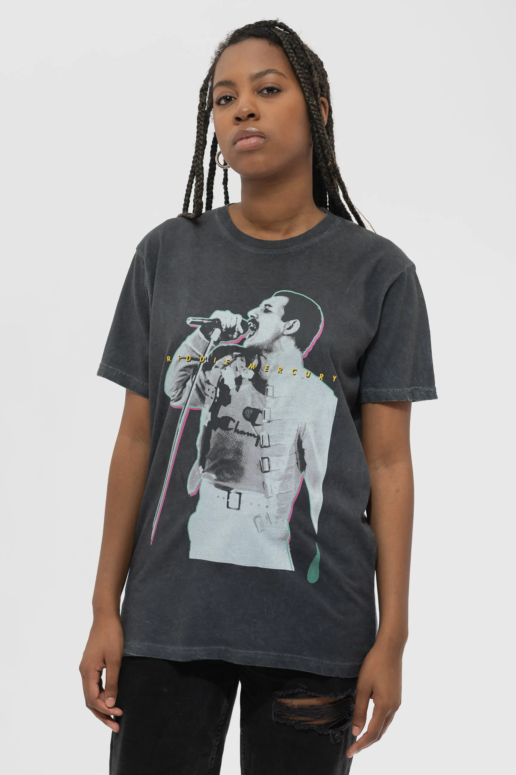 Freddie Mercury Glow Stance Dip Dye Mineral Wash T Shirt sold by Paradiso Clothing