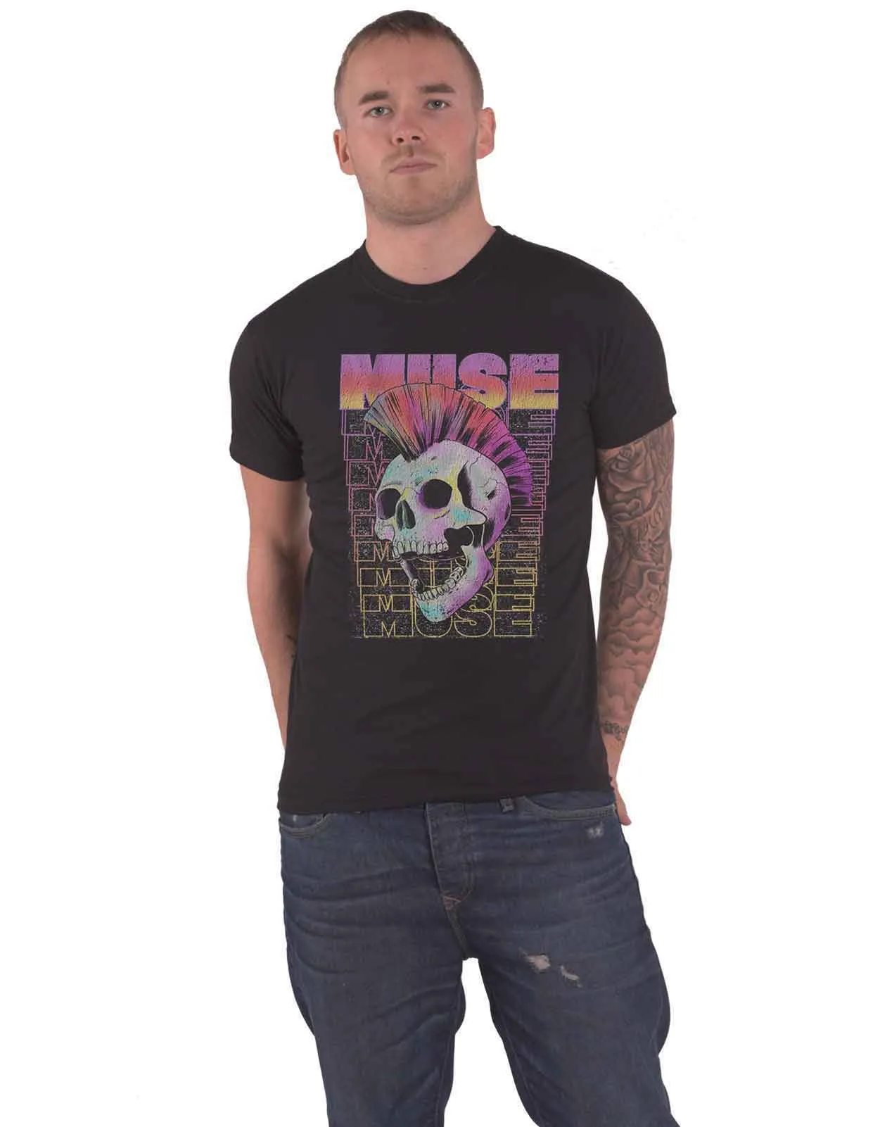 Muse Mowhawk Skull T Shirt sold by Paradiso Clothing