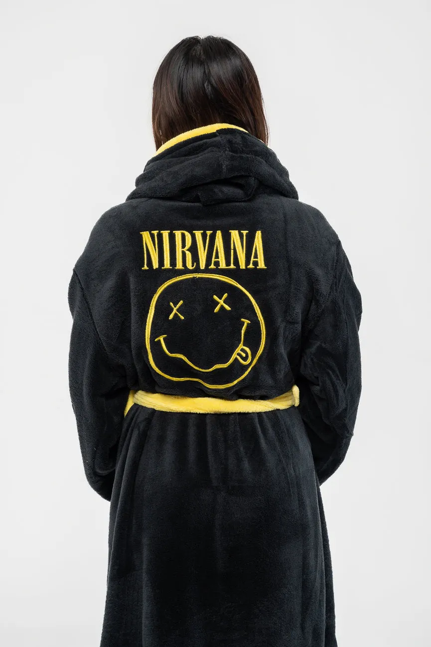 Nirvana Yellow Grunge Smile Bathrobe sold by Paradiso Clothing product image thumbnail 4