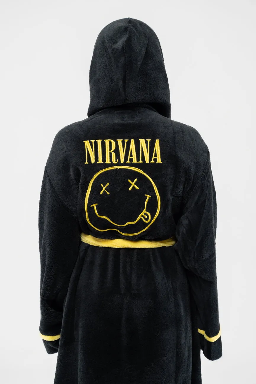Nirvana Yellow Grunge Smile Bathrobe sold by Paradiso Clothing product image thumbnail 5