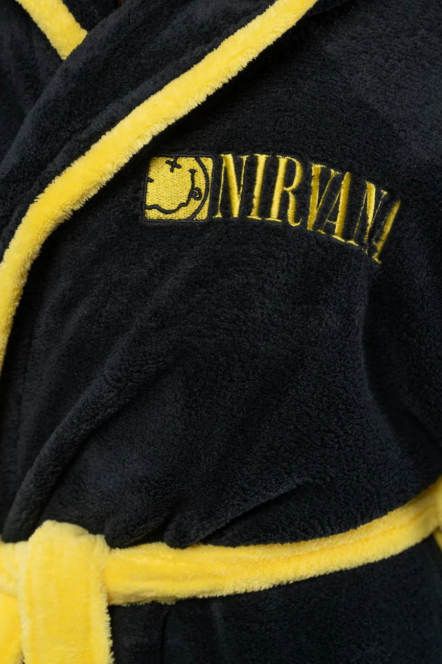 Nirvana Yellow Grunge Smile Bathrobe sold by Paradiso Clothing product image thumbnail 3