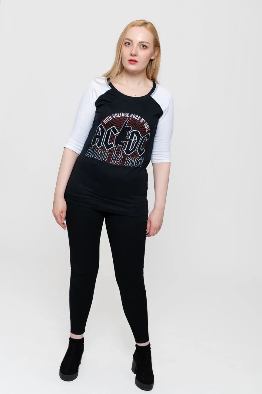 AC/DC Hard As Rock Raglan 3/4 Sleeve T Shirt sold by Paradiso Clothing product image thumbnail 2