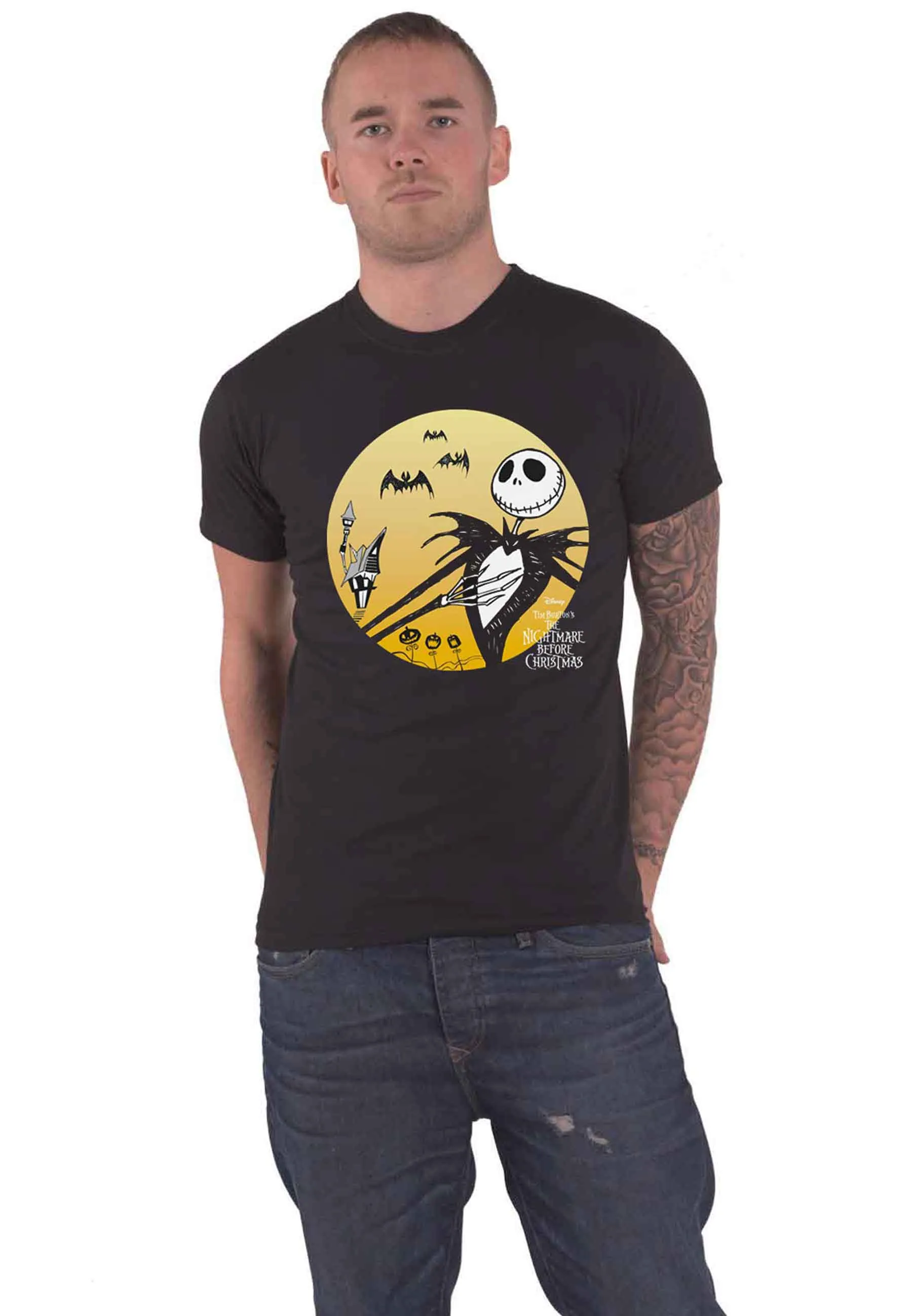 Nightmare Before Christmas Sunset Jack Logo T Shirt sold by Paradiso Clothing