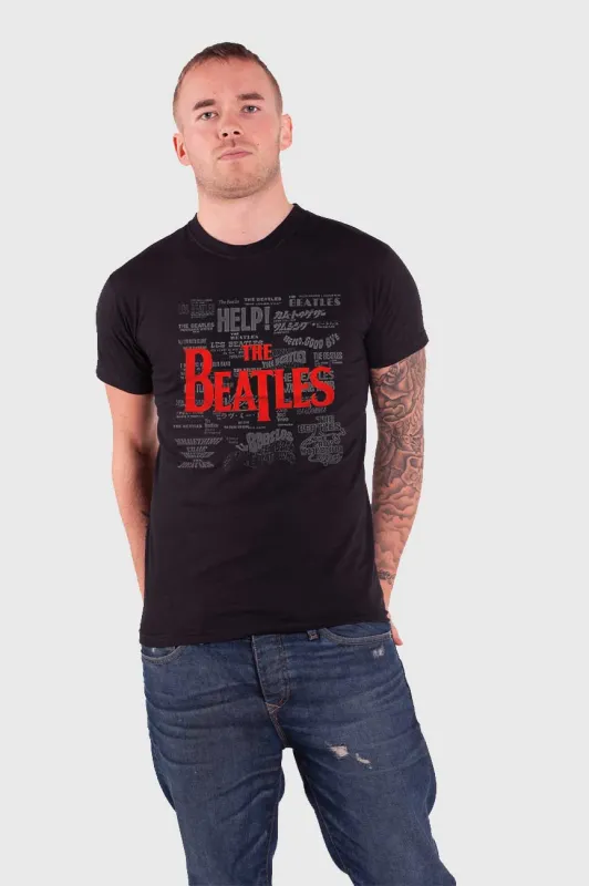 The Beatles Song Titles Puff Print T Shirt sold by Paradiso Clothing