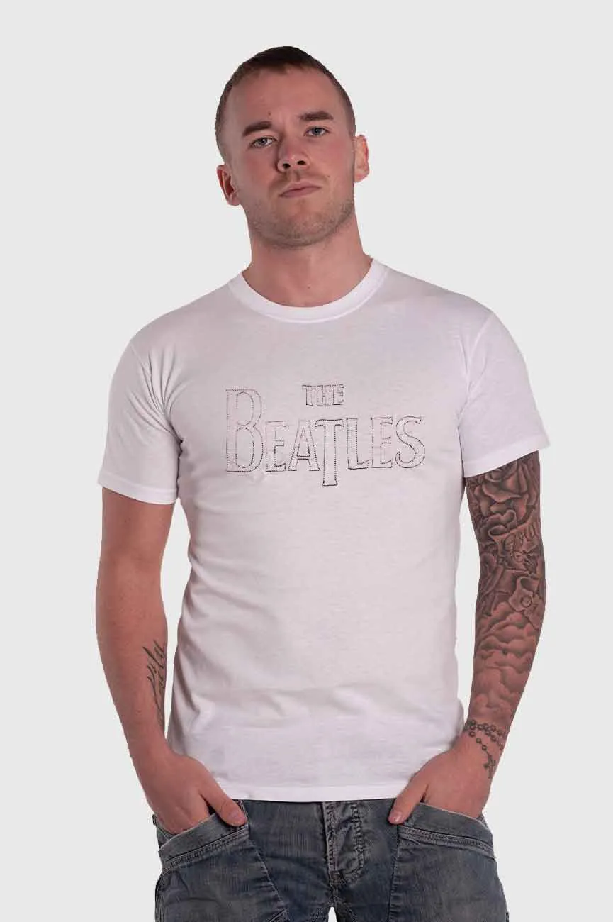 The Beatles Embroidered Drop T Band Logo Tee sold by Paradiso Clothing