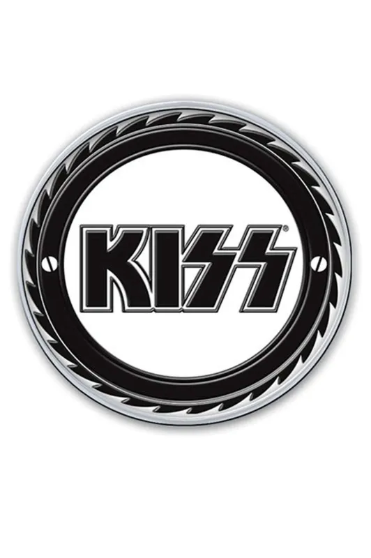 KISS Pin Badge Buzzsaw Band Logo new Official Black Metal sold by Paradiso Clothing