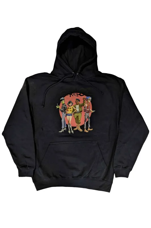 Gorillaz Group Circle Rise Hoodie made by Paradiso Clothing