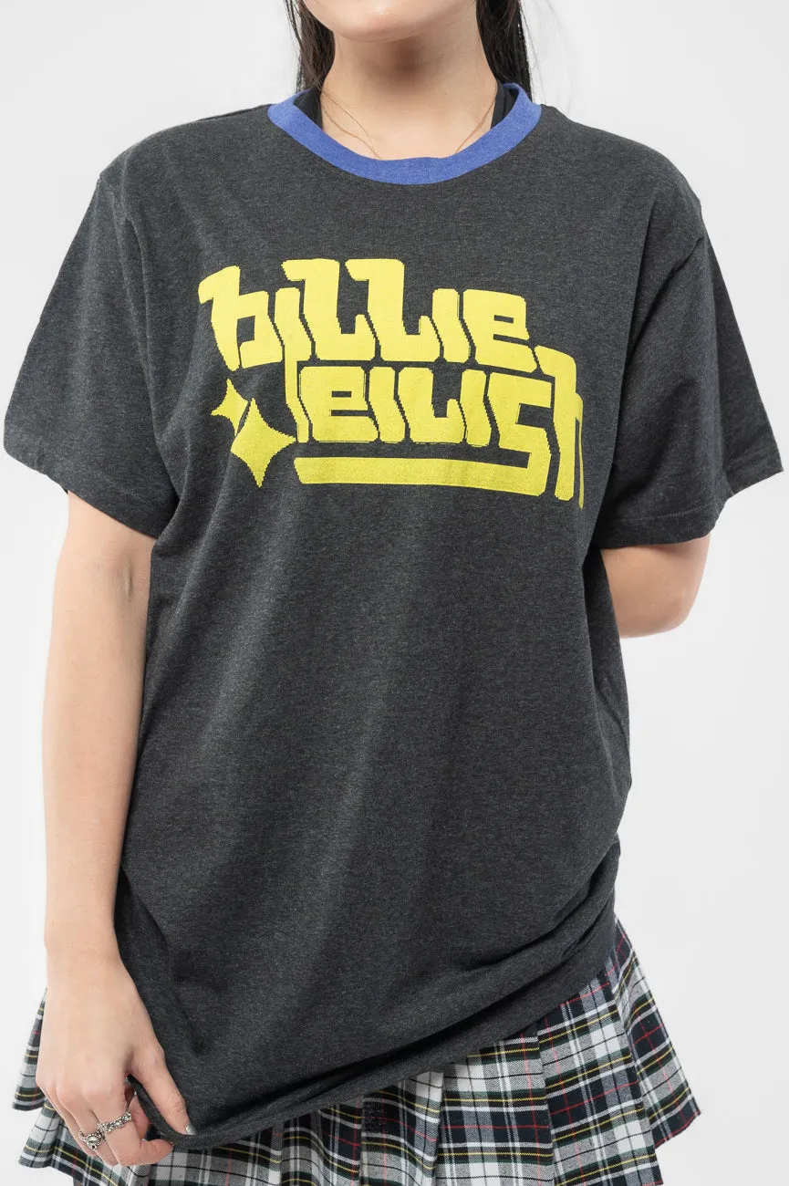 Billie Eilish Neon Green Logo Ringer T Shirt sold by Paradiso Clothing product image thumbnail 3