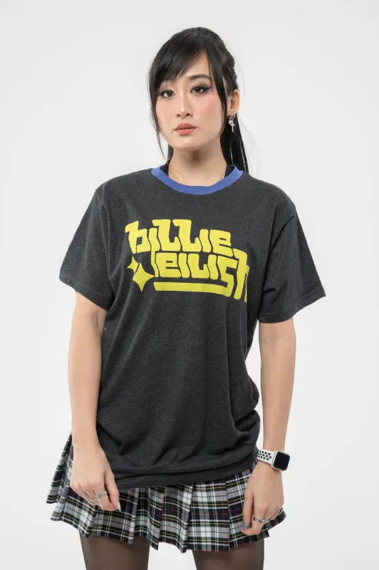 Billie Eilish Neon Green Logo Ringer T Shirt sold by Paradiso Clothing